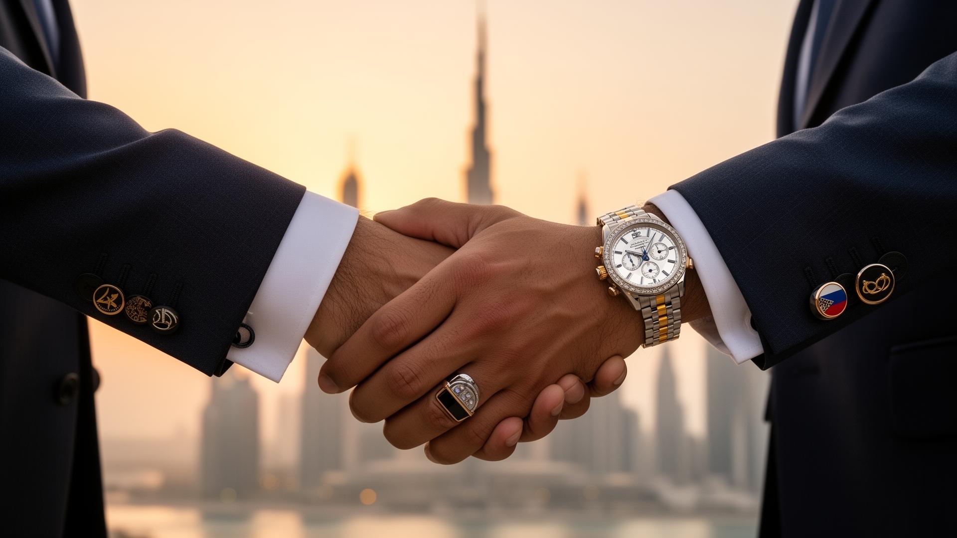 International business handshake in Dubai
